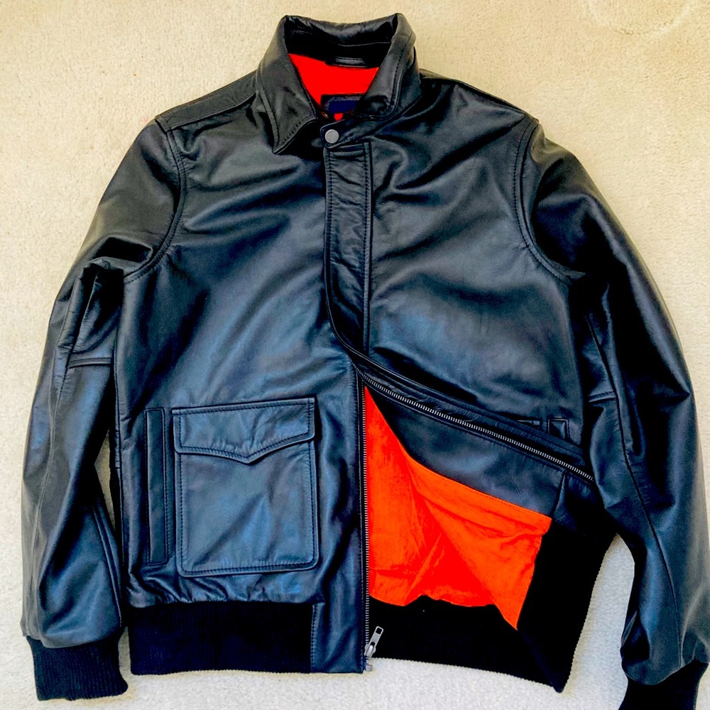 Black US A2 Men’s Genuine Leather Jacket